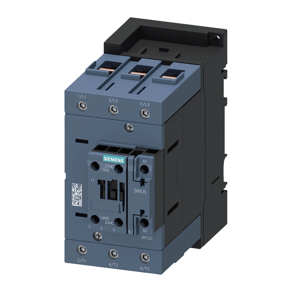 Siemens Sirius 3RT Power Contactor 140 A 3 Pole 230 V AC 1 NO + 1 NC AC1 Duty 3RT24461AL20