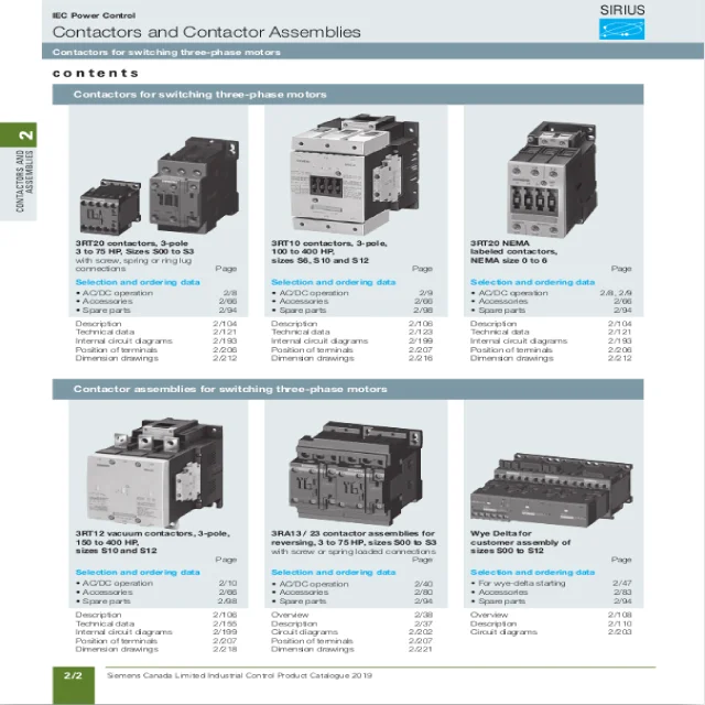 Contactor Catalog Download Siemens Sirius 3RT Power Contactor Catalogue PDF |Eleczo.com