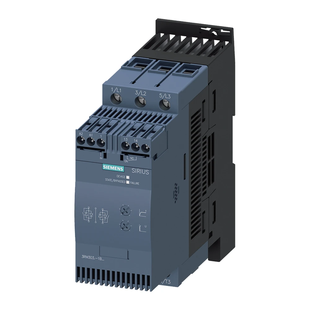 Siemens Sirius 3RW Soft Starter 45 A 3 Phase 22 kW 110-230 V AC/DC 3RW30361BB14