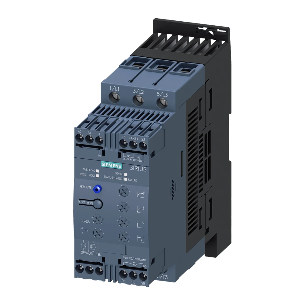 Siemens Sirius Soft Starter 63 A 24 V AC/DC Size S2 Screw Terminals 3RW4037-1BB04