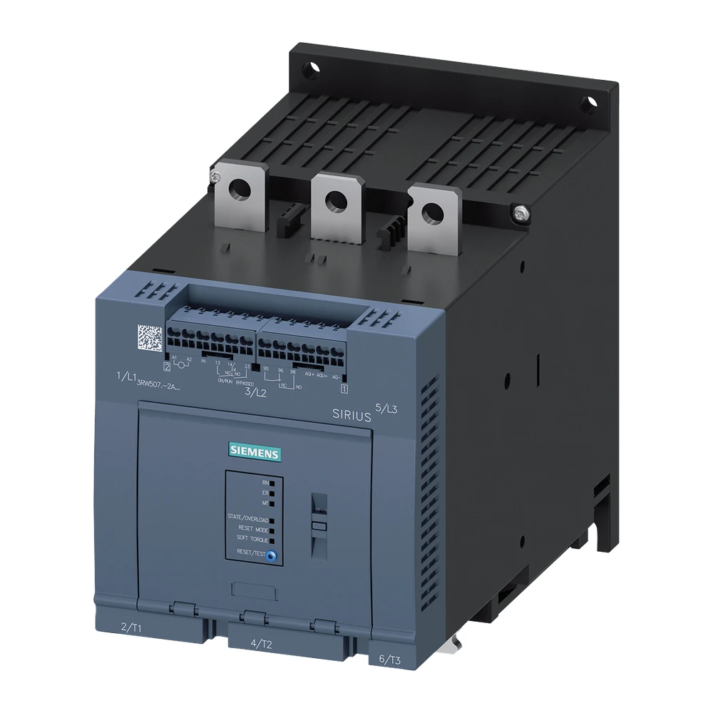 Siemens Sirius 3RW Soft Starter 370 A 2 Phase 200-480 V AC Coil Voltage 110-250 V AC 3RW50752AB14