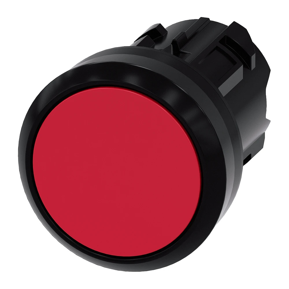 Siemens 3SU Push Button 22 mm Red Plastic Flat Momentary Contact Type 3SU10000AB200AA0