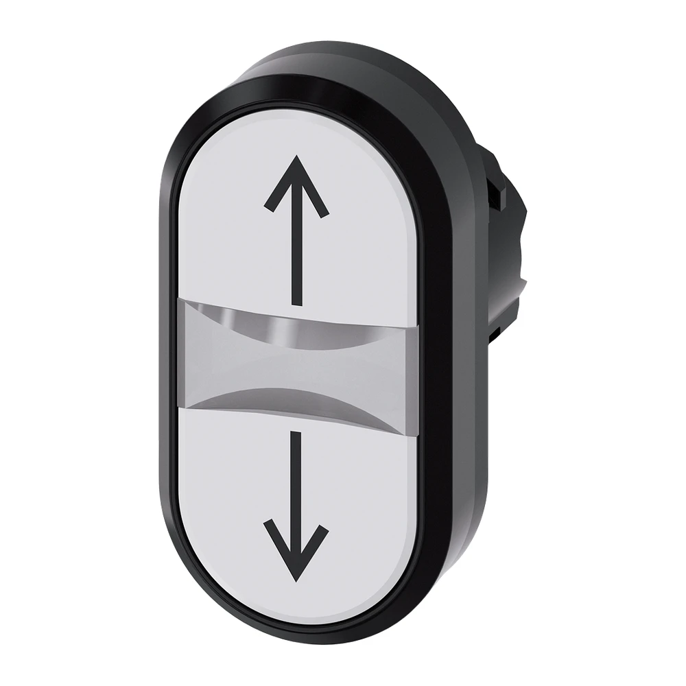 Siemens Illuminated Twin Push Button 22mm Round White Arrow Pointing 3SU1001-3AB66-0AN0
