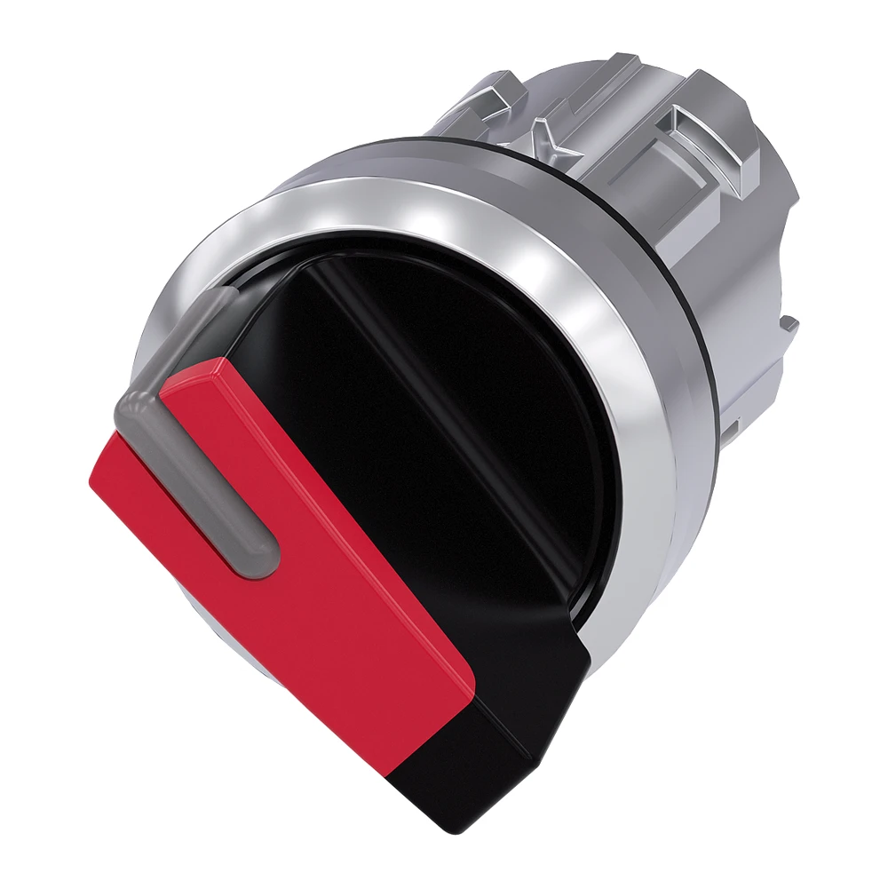 Siemens 3SU Illuminated Selector Switch 22 mm Metal Red 2 Switch Position 3SU10522BF200AA0