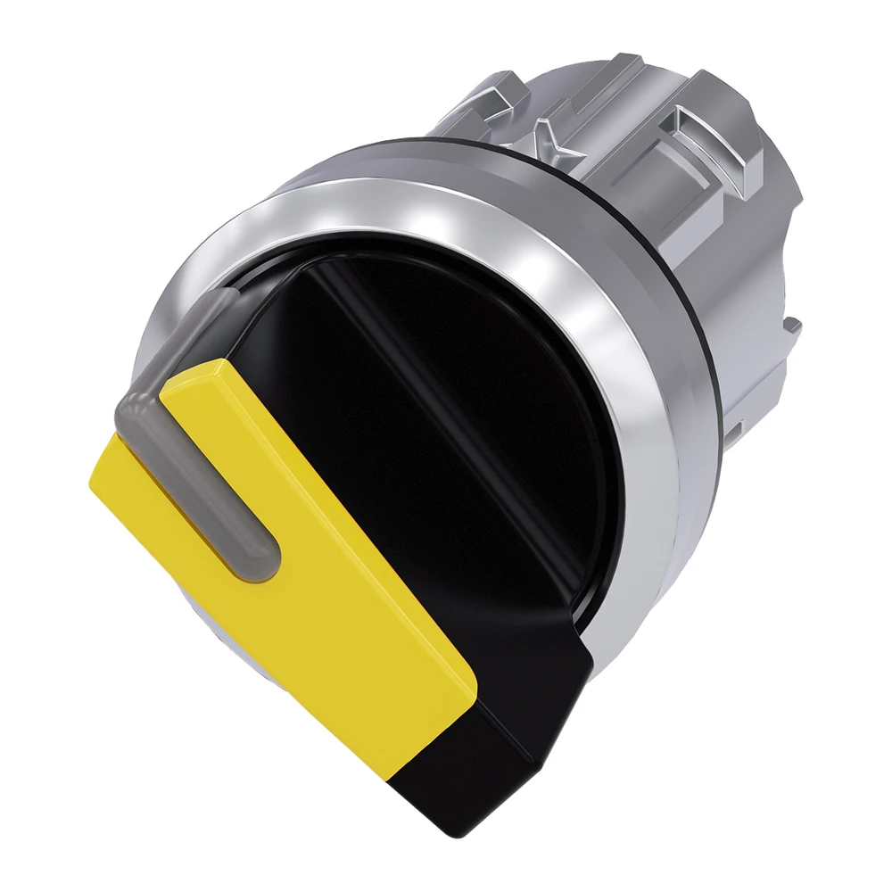 Siemens 3SU Illuminated Selector Switch 22 mm Metal Yellow 2 Switch Position 3SU10522BF300AA0