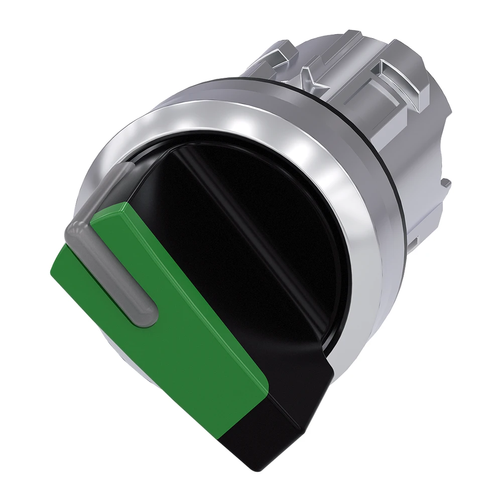 Siemens 3SU Illuminated Selector Switch 22 mm Metal Green 2 Switch Position 3SU10522BF400AA0