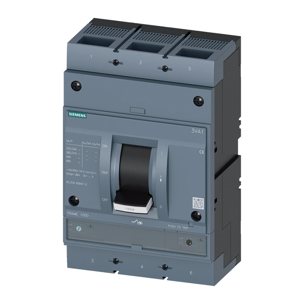 Siemens 3VA 3VA15806EF320AA0 MCCB 800 Amp 3 Pole 70 kA Adjustable Thermal Adjustable Magnetic (ATAM)