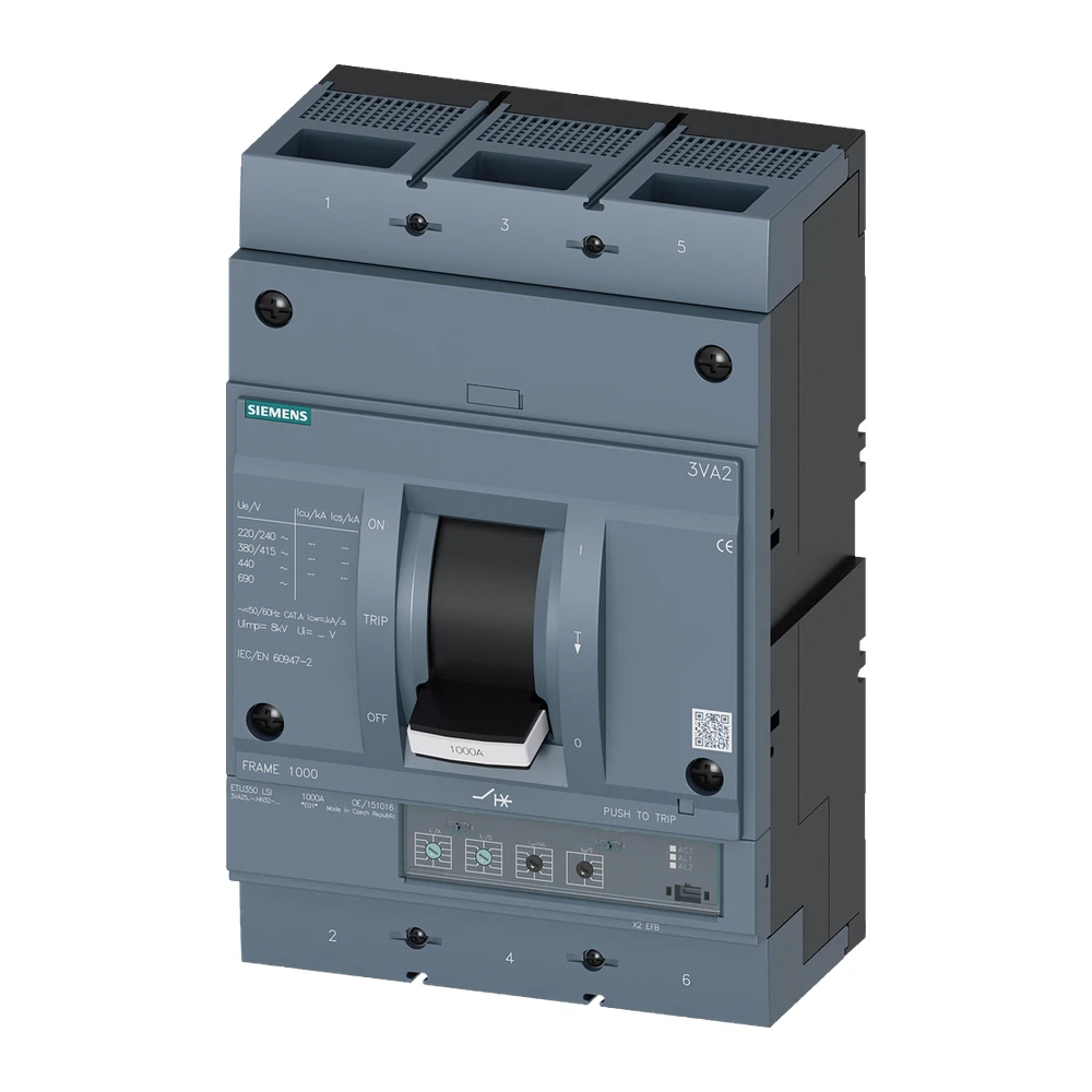 Siemens 3VA 3VA25806HN320AA0 MCCB 800 Amp 3 Pole 85 kA Electronic / Microprocessor