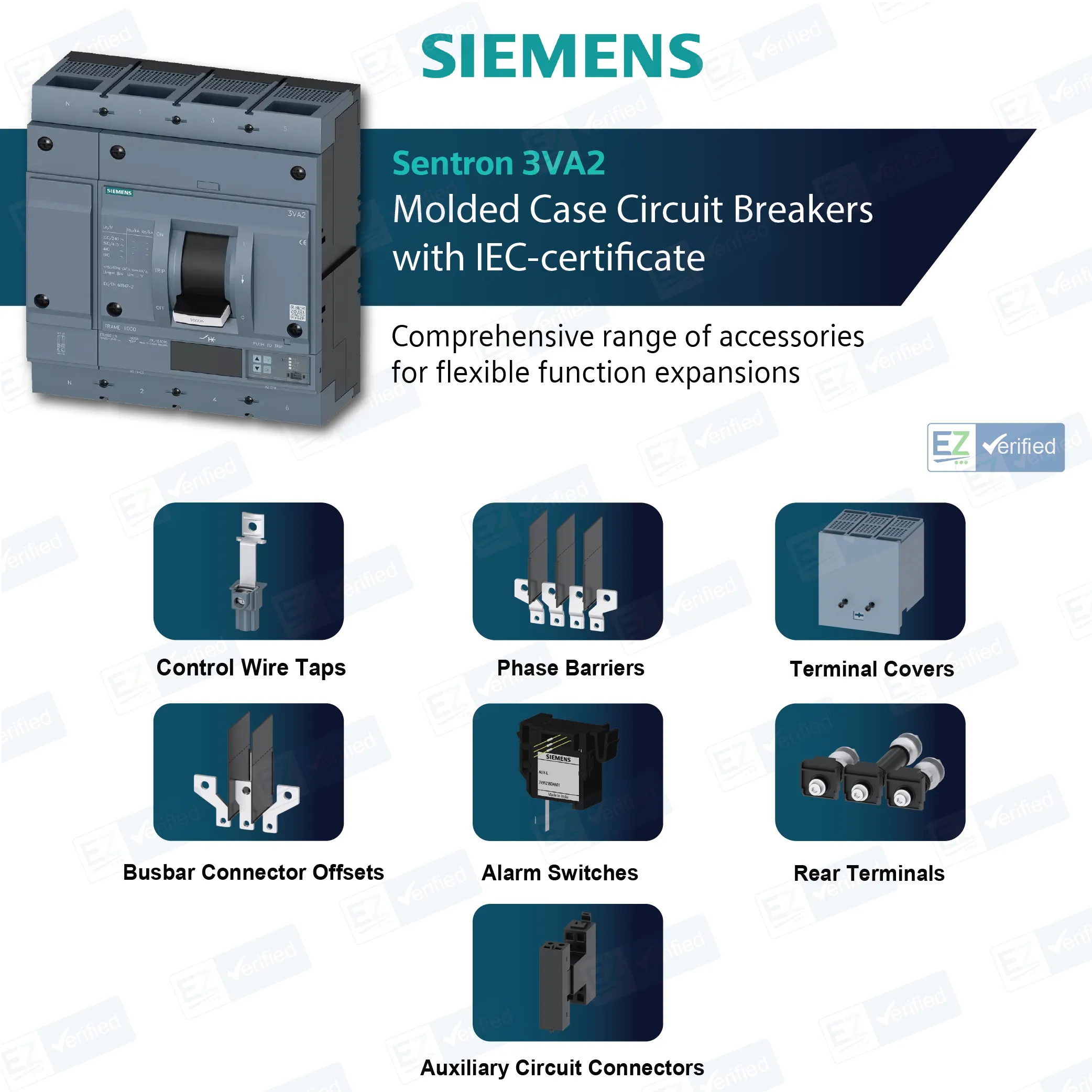 Siemens 3VA2580-5KQ42-0AA0 MCCB, 800 Amp, 4 Pole, 55 kA, MicroTrip/ETU