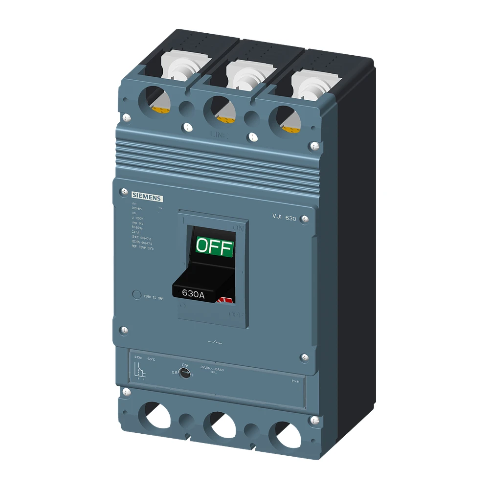 Siemens 3VJ MCCB 500 A 3 Pole 36 kA Fixed O/L & Fixed S/C Settings Thermal Magnetic Trip Unit (FTFM) 3VJ14505DA320AA0