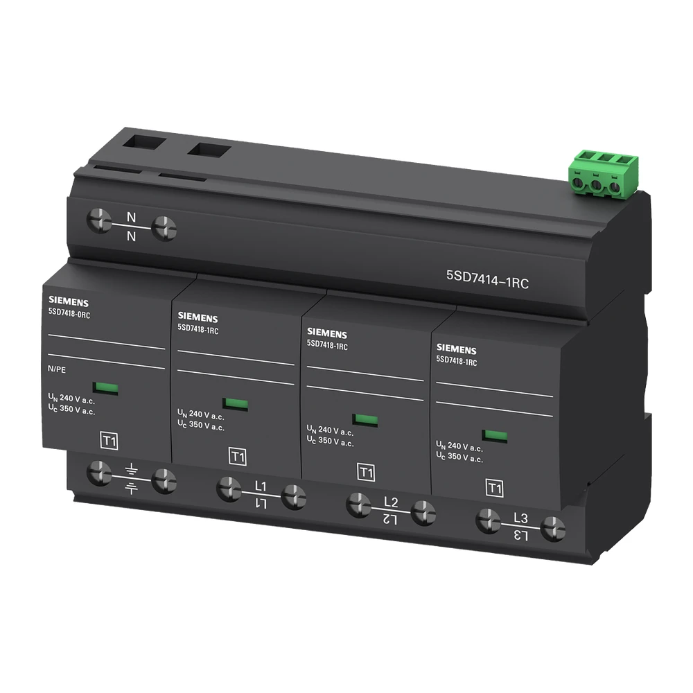 Siemens Surge Protection Device Lightning Surge Arrester Type 1 240/415VAC 3P+N 5SD74141RC