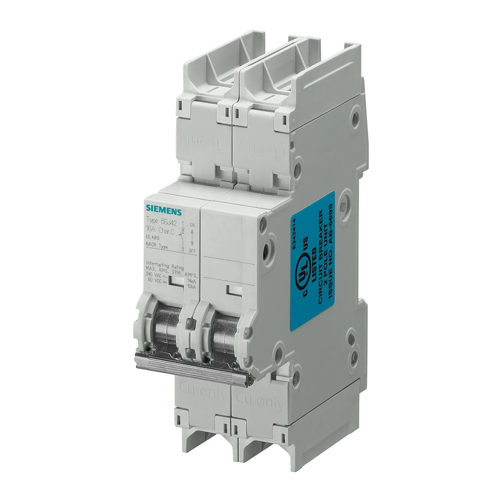 Siemens 5SJ4 MCB 10 A 2 Pole 14 kA CCurve 5SJ42107HG41