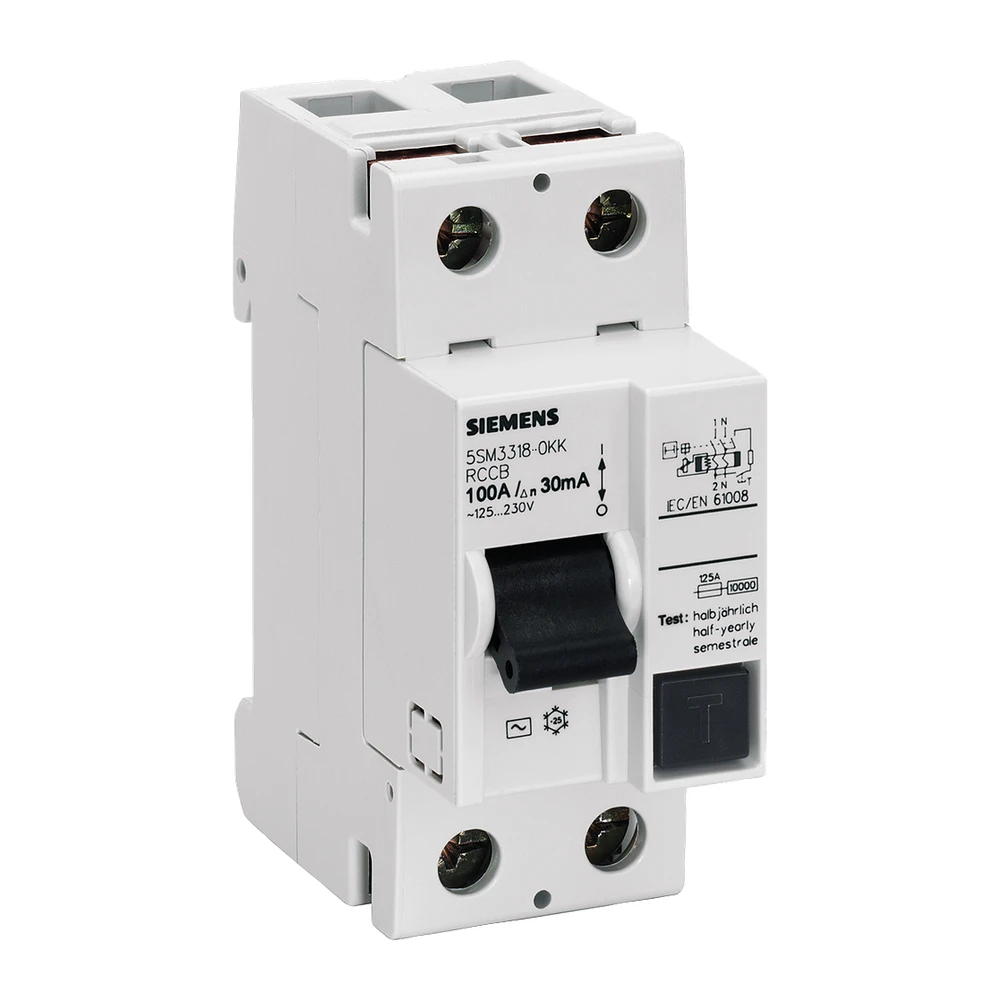 Siemens Betagard 5SM3 RCCB 100 A 2 Pole 30 mA Type AC 5SM33180KK