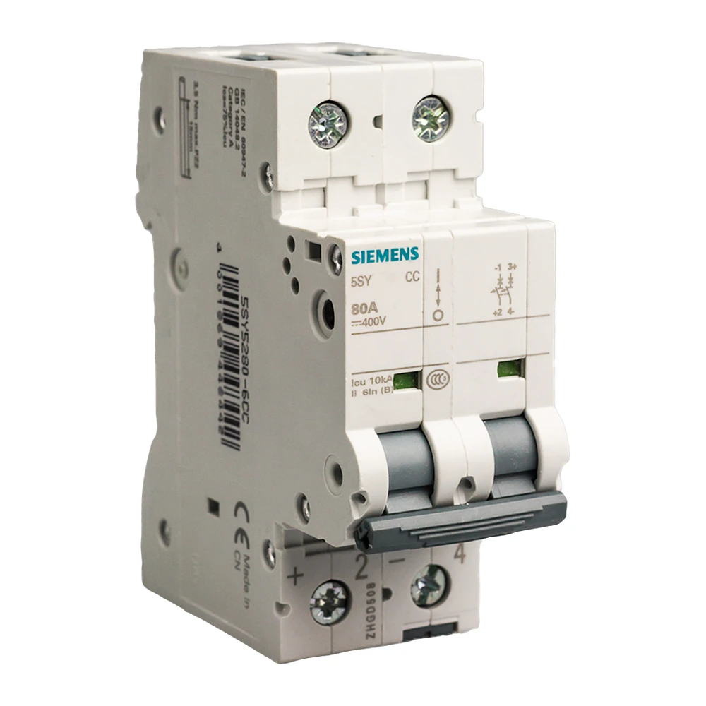 Siemens Betagard 5SY5 DC MCB 50 A 2 Pole 10 KA C-Curve 5SY52507CC