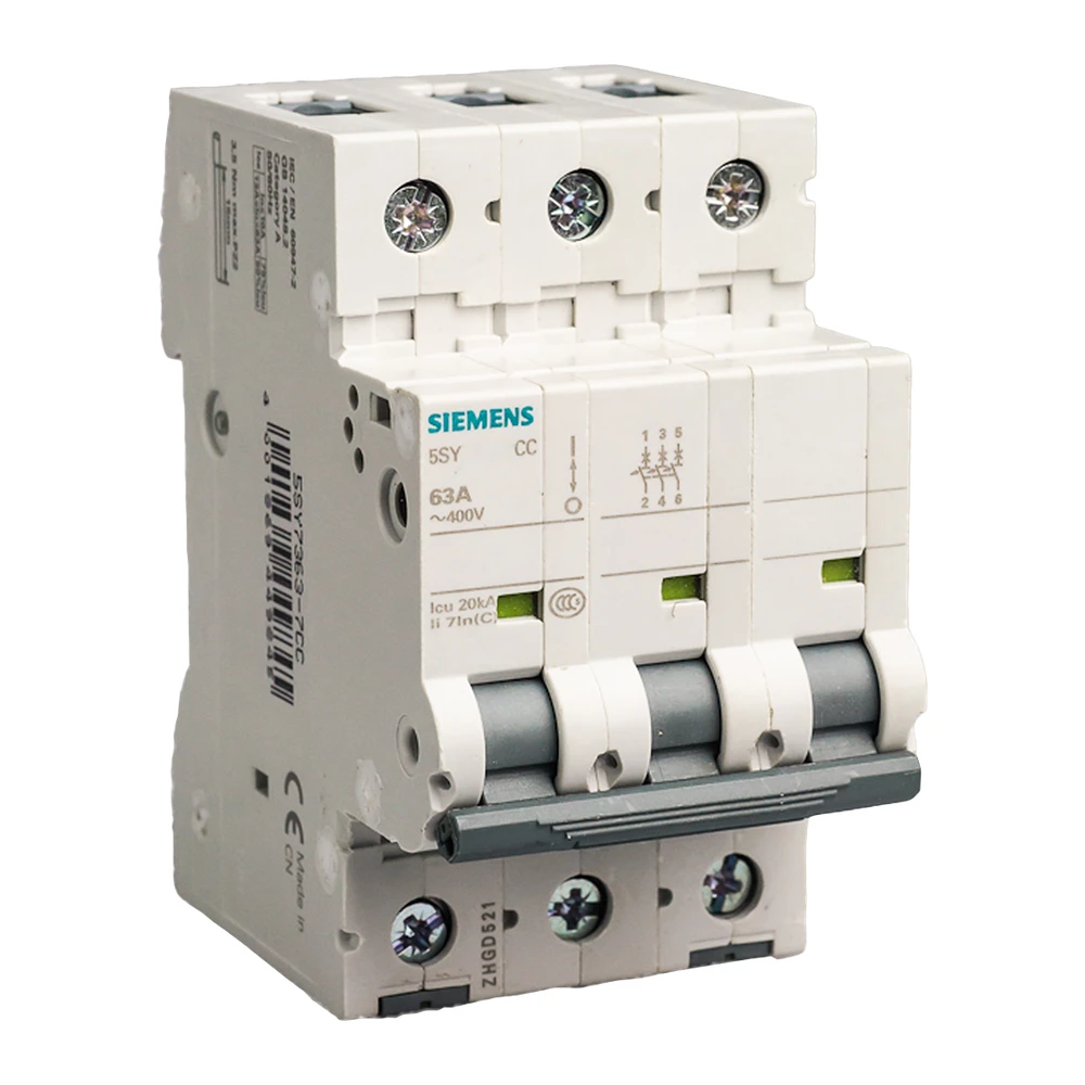 Siemens Betagard 5SY7 MCB 40 A 3 Pole 15 kA D-Curve MCB 5SY73408CC
