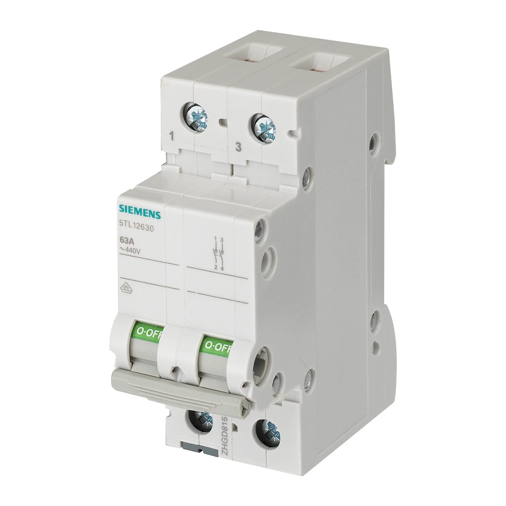 Siemens Betagard MCB Isolator 63 A 2 Pole MCB 5TL12630