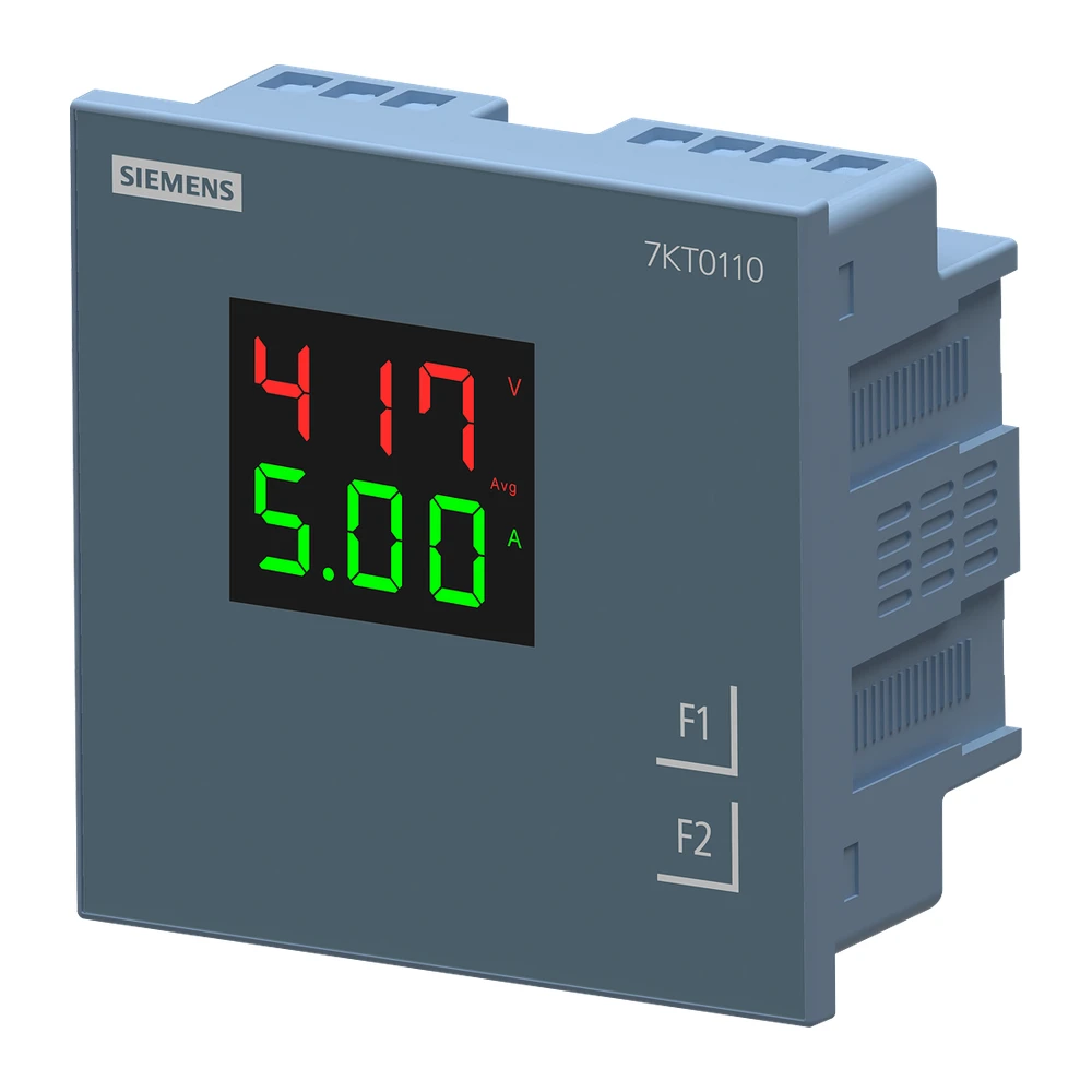 Siemens 7KT Power Monitoring Device Panel Instrument for Voltage and Current LED Display, 95 to 240V AC, x/1 or 5 A, Class 1 7KT0110