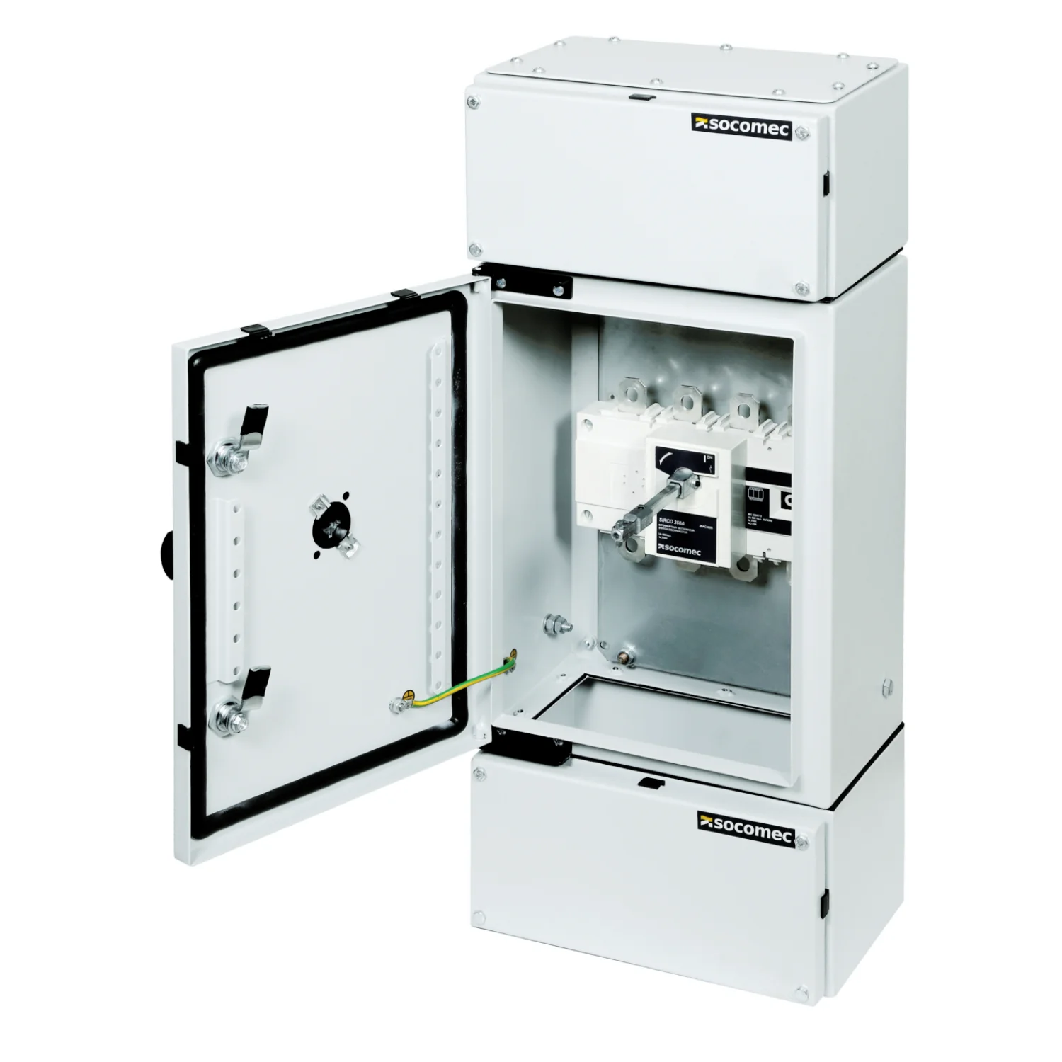 Socomec Sirco Load Break Switch 63A 4 Pole 415 V AC Frame B2 With SS Enclosure 26E14006A