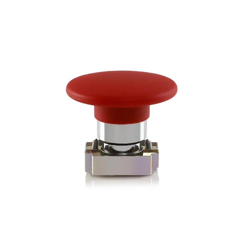 Teknic Metallic Series Mushroom Push Button Actuator 22.5 mm Red Momentary Type 2AMJ4