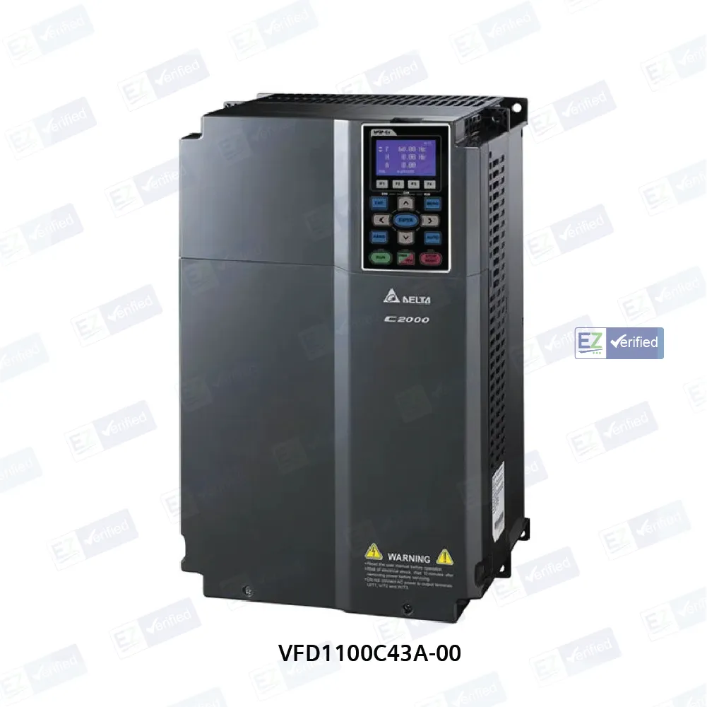Delta C2000 Series VFD, 3 Phase, 460 V AC, 110 kW / 150 HP, DC Choke, Inbuilt PLC, LCD Display Unit