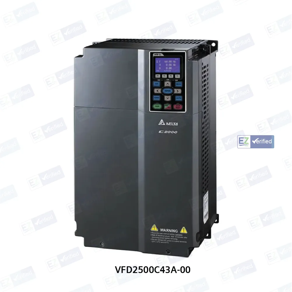 Delta C2000 Series VFD, 3 Phase, 460 V AC, 250 kW / 340 HP, DC Choke, Inbuilt PLC, LCD Display Unit