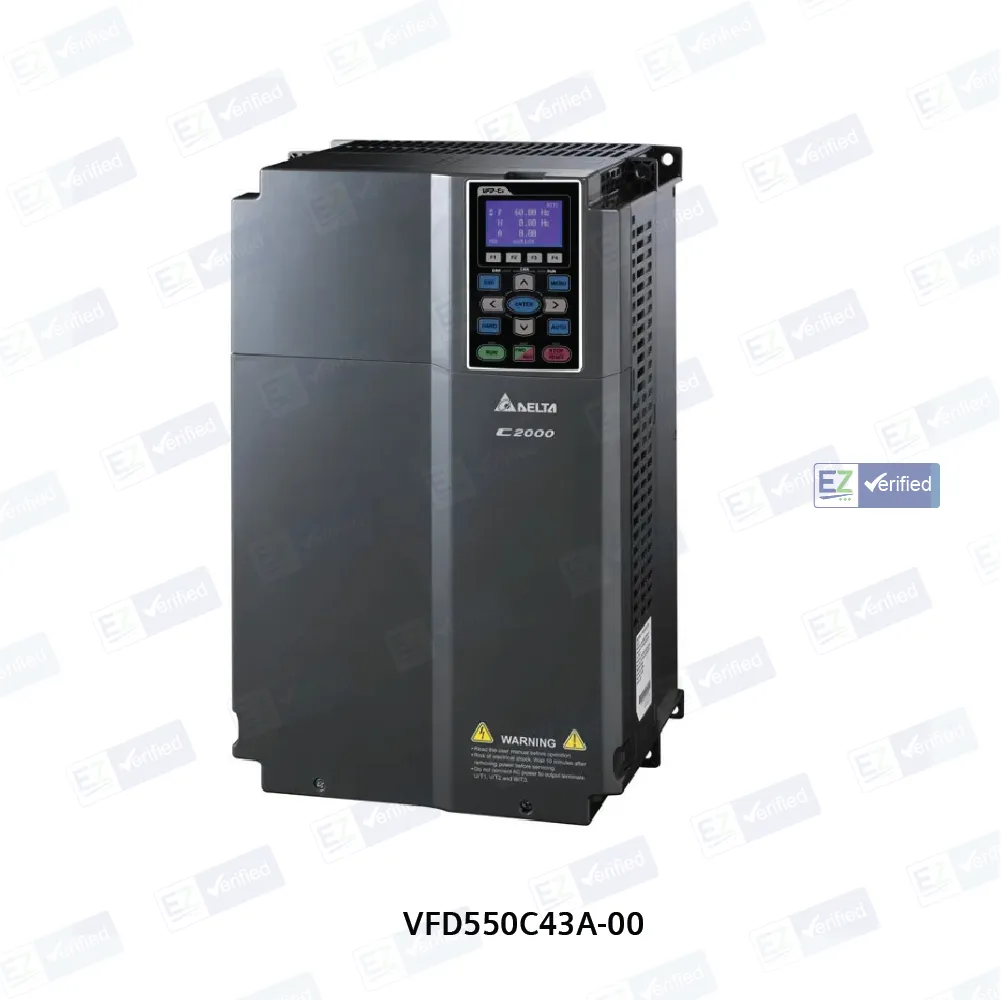 Delta C2000 Series VFD, 3 Phase, 460 V AC, 55 kW / 75 HP, DC Choke, Inbuilt PLC, LCD Display Unit