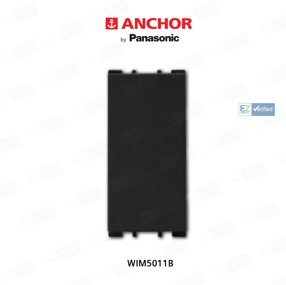Anchor Vision WIM5011B Black Switch 6/10 Amp 1 Module 1 Way Black