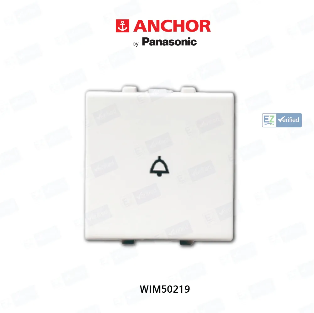 Anchor Vision WIM50219 Bell Push Switch 6/10 Amp 2 Modules 1 Way White