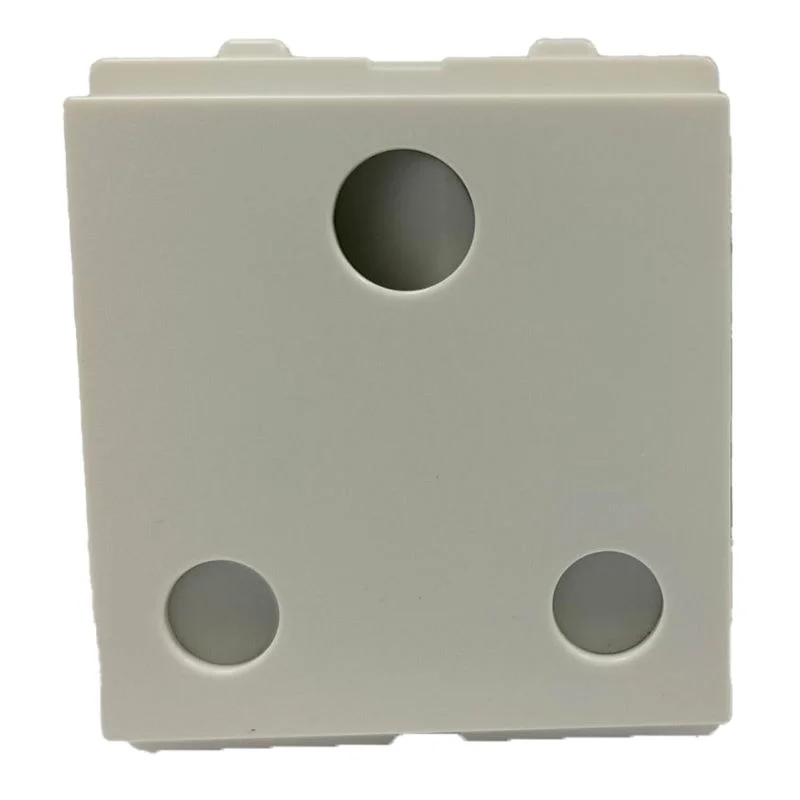 Opale White 3 Pin Socket 20 A 2 Module With Safety Shutter X2206WH